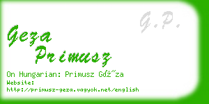 geza primusz business card
